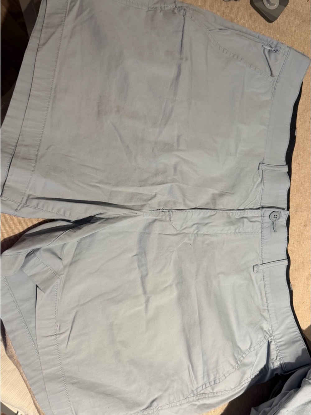 Abercrombie & Fitch Pale Gray Flat-Front Men's Shorts
